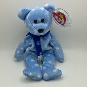 3/$30 | Ty Beanie Baby | 1990 Holiday Teddy the Blue Snowflake Bear Plush Toy